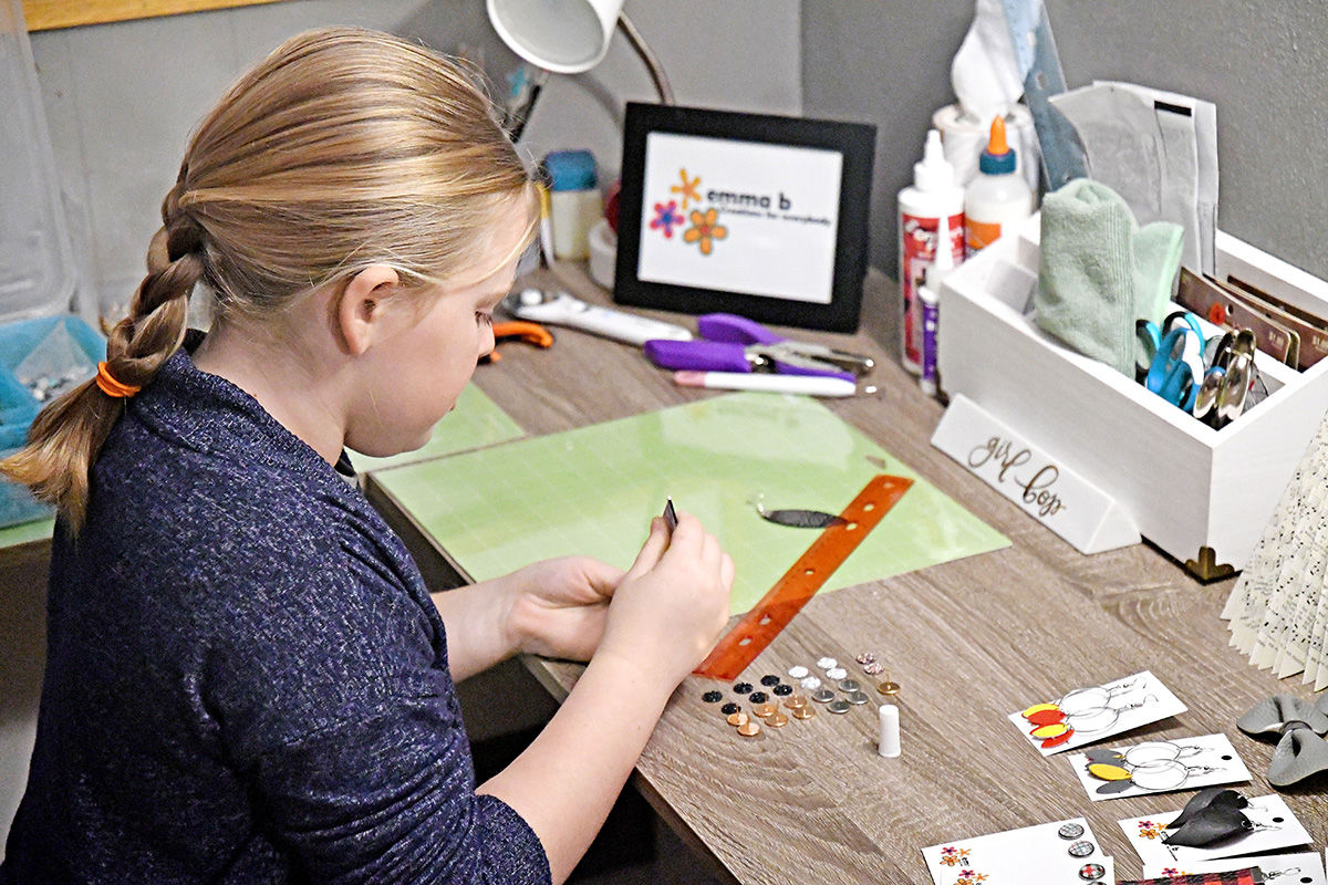 Emma Boeke works in her office